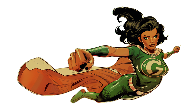 hero-donker Superhero woman